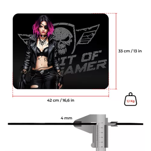 Spirit of Gamer Egérpad - Phantom (420 x 330 x 4mm; varrott szélek; üveg felület; fekete)