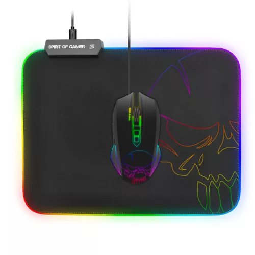 Spirit of Gamer Egérpad - RGB Medium (RGB háttérvilágítás, 350 x 255 x 3mm; fekete) csomagolás sérült!