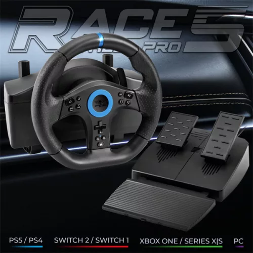 Spirit of Gamer Kormány - RACE WHEEL PRO 5 (kormány+pedálok, PC / PS4/5 / XBOX X/S/One kompatibilis, fekete)