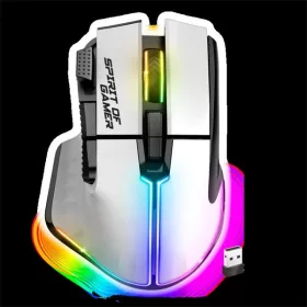   Spirit of Gamer Egér vezeték nélküli - PRO-M5 Arctic Wireless (Optikai, 8000DPI, 8 gomb, fehér)