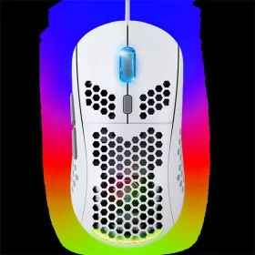   Spirit of Gamer Egér - S-PM4 RGB Arctic (Optikai, 12800DPI, 6 gomb, harisnyázott kábel, fehér)
