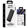 S-Link Powerbank - IP-G16L 10000mAh (3x Type-C, Lightning, 20W PD, led, fekete)
