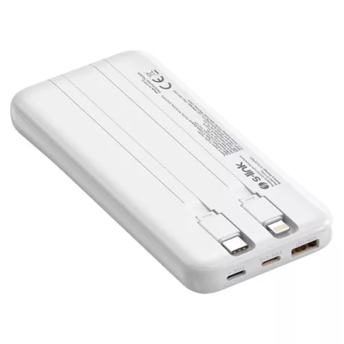 S-Link Powerbank - IP-G16L 10000mAh (3x Type-C, Lightning, 20W PD, led, fehér)
