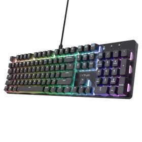   Trust Billentyűzet Gamer - GXT871 Zora (Mechanikus, Huano switch; RGB LED háttérvilágítás; USB; fekete; angol)