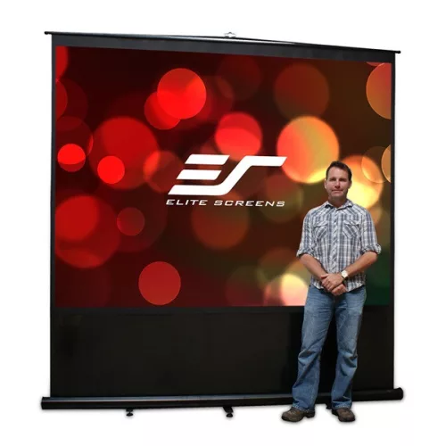 EliteScreens 150" (4:3) hordozható manuális pull up vászon F150NWV (305 x 229 cm, Fekete váz)