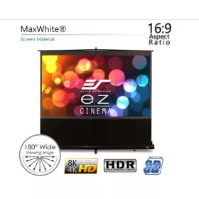   EliteScreens 135" (16:9) hordozható manuális pull up vászon F135NWH (299 x 168 cm, Fekete váz)