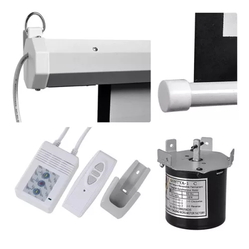 Everest 111" (1:1) motoros fali vászon - EPP-240 (240 x 240 cm, távirányító, fehér váz)