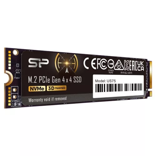 Silicon Power SSD - 1TB US75 (r:7000MB/s; w:6000 MB/s, NVMe 1.4 támogatás, M.2 PCIe Gen 4x4)