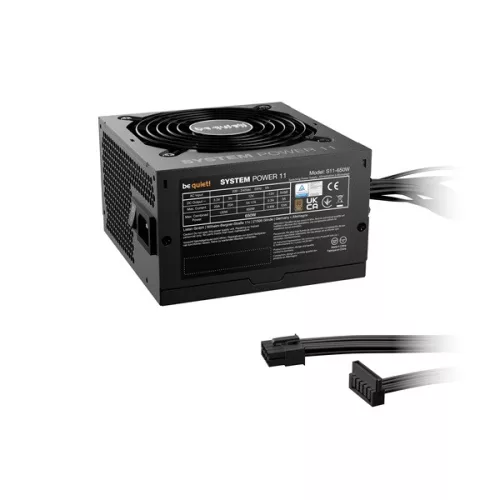 Be Quiet! Tápegység 650W - SYSTEM POWER 11 (80+ Bronze, ATX3.1, PCIe5.1, fekete)