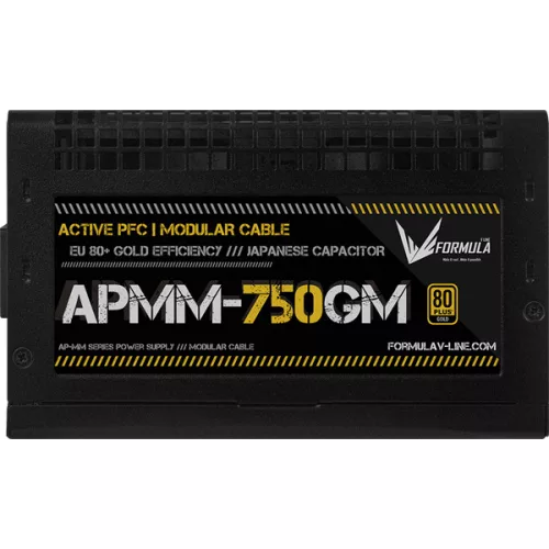 Formula Tápegység 750W - APMM-750GM (80 Plus Gold, ATX3.1/PCIe 5.1, Aktív PFC, 14cm, Full Moduláris)