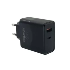   APPROX Telefontöltő - USB Type-C, USB-A port, 65W gyorstöltő + 1m USB Type-C kábel, Fekete