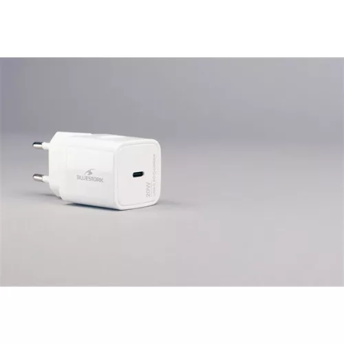 Bluestork Hálózati töltő - PW-20-C (USB-C, 20W, fehér)
