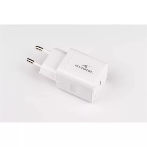 Bluestork Hálózati töltő - PW-20-C (USB-C, 20W, fehér)