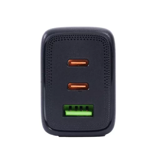 Bluestork Hálózati töltő - PW-65-CCA-B (2xUSB-C, USB-A, 65W, 2m kábel, fekete)