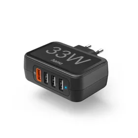   Hama Hálozati töltő - 201629 (4in1, 4xUSB-A, PD/QC, 33W, fekete)