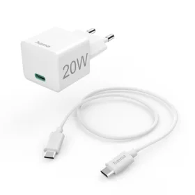   Hama Hálózati töltő - 201675 (1xUSB-C, PD/QC, 20W, kábel, fehér)