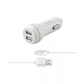   S-Link Autós töltő - SW-C530 (2db USB, 5V/2.1A, 5W, Micro USB, 100cm adat+töltőkábel, fehér)