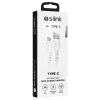 S-Link kábel - SL-X243 (3A, 15W, Gyorstöltés, Type-C, 100cm adat+töltőkábel, fehér)