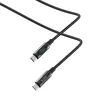 S-Link kábel - LCC-0100 (LED kijelző, 100W, Gyorstöltés, Type-C to Type-C 100cm adat+töltőkábel, fekete, fonott)