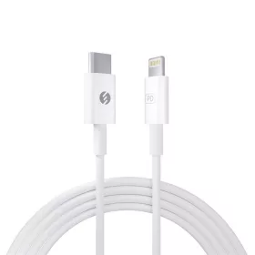   S-Link kábel - SL-C120 (2A, 20W, Gyorstöltés, Type-C to Lightning, adat+töltőkábel, fehér, 1m)