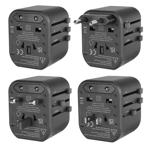 S-Link Adapter - SL-WL024 (Univerzális utazó adapter, 20W, Travel EU, UK, USA/AUS, 2xUSB-A, 1xUSB-C, 2.4A)