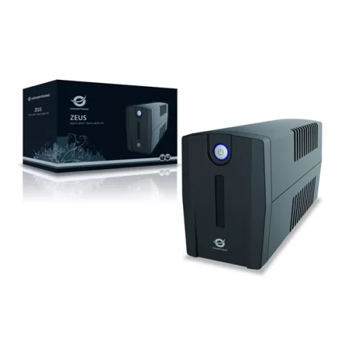 Conceptronic Szünetmentes  850VA - ZEUS02ES (2x Schuko, line-interaktív, RJ45 vonalvédelem, USB, fekete)