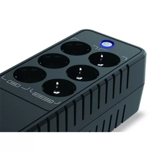 Conceptronic Szünetmentes Elosztósor  650VA - ZEUS05E (6x Schuko, Off line, RJ45 vonalvédelemm, fekete)