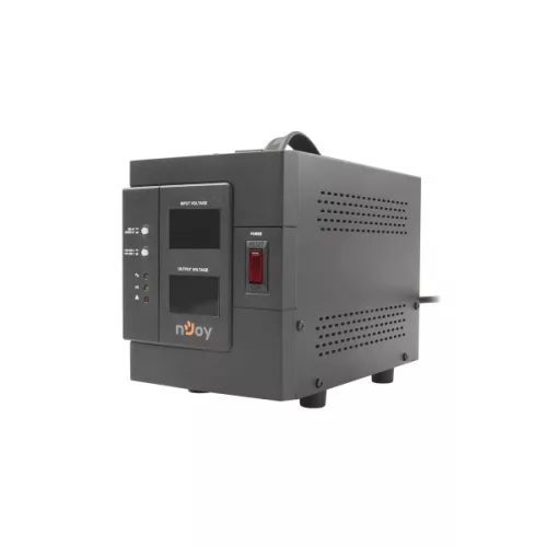 NJOY Feszültség szabályzó 2000VA - Akin 2000 AVR (2x Shucko, LCD kijelző, indítás késleltetés)