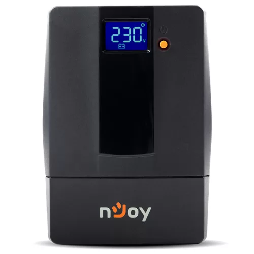 NJOY Szünetmentes  800VA - Horus Plus 800 (2 Schuko, line-interaktív, RJ11 védelem, USB, szoftver, LCD kijelző, fekete)