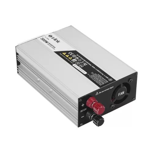S-Link Inverter - SL-300W (1 Schuko, szivargyújtó, 300W, DC12V-AC230V fekete)