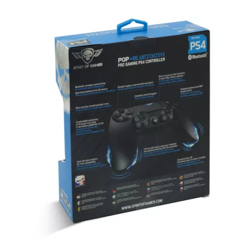 Spirit of Gamer Gamepad Vezeték Nélküli - XGP Bluetooth PS4 (USB, Vibration, PS4 kompatibilis, fekete-kék)