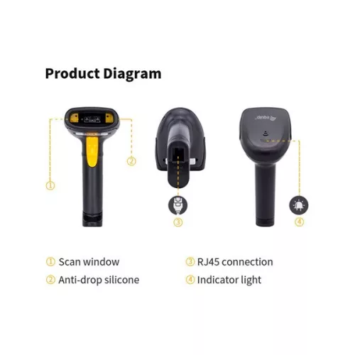 Equip Kézi Vonalkód olvasó - 351020 (1D, állvánnyal, vezetékes, fekete)