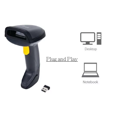 Equip Kézi Vonalkód olvasó - 351023 (1D, lézeres, állvánnyal, vezeték nélküli, fekete)