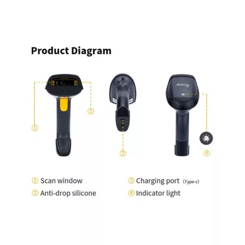 Equip Kézi Vonalkód olvasó - 351023 (1D, lézeres, állvánnyal, vezeték nélküli, fekete)