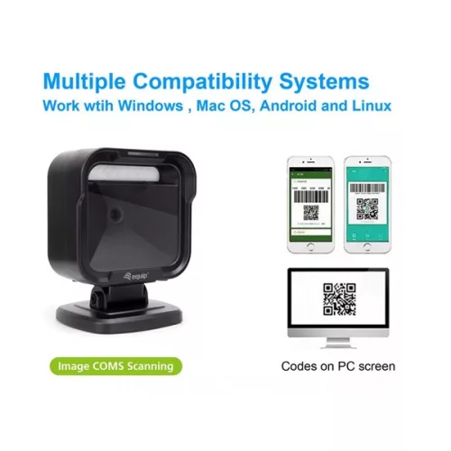Equip Asztali Vonalkód olvasó - 351028 (2D, omnidirekcionális, vezetékes, fekete)