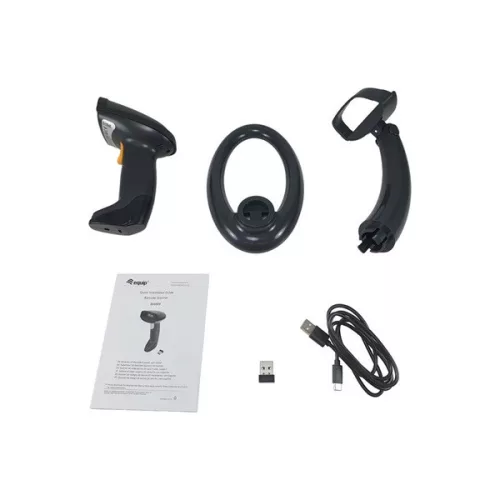 Equip Asztali Vonalkód olvasó - 351029 (2D, állványal, vezeték nélküli: 2,4 Ghz+Bluetooth, fekete)