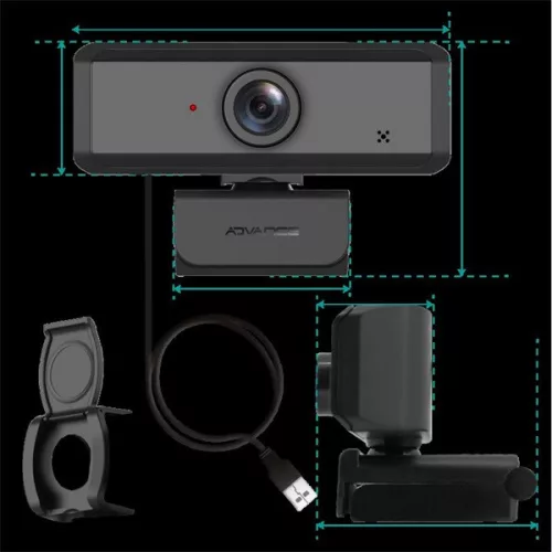 Advance Webkamera - WEB-HD105 (1920x1080 képpont, 30 FPS, USB 2.0, univerzális csipesz, mikrofon)