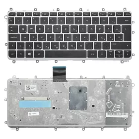   785454-211 gyári új, fekete magyar laptop billentyűzet + ezüst keret