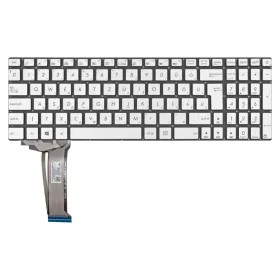   90NB05T1-R31HU0 gyári új magyar, ezüst, háttérvilágított laptop billentyűzet, keret nélkül