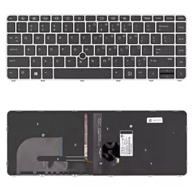   901042-001 gyári új angol ezüst-fekete háttérvilágításos laptop billentyűzet