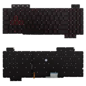   90NR00J1-R31HU1 fekete - piros magyar háttérvilágított laptop billentyűzet, keret nélkül