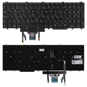   0W7JFM gyári új, magyar háttérvilágításos laptop billentyűzet, keret nélkül