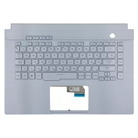   90NR01V2-R31HU0 gyári új világoskék magyar RGB háttérvilágításos laptop billentyűzet + felső fedél