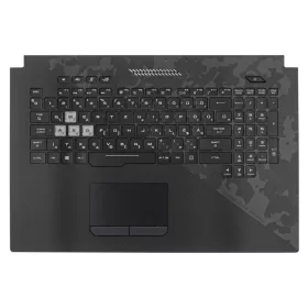   90NR00M1-R31HU0 gyári új magyar fekete RGB (Multi-color) háttérvilágításos laptop billentyűzet + fekete felső fedél