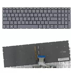   N40882-211 gyári új, magyar ezüst háttérviláításos laptop billentyűzet, keret nélkül