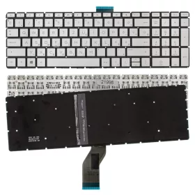   925008-211 gyári új magyar ezüst háttérvilágításos laptop billentyűzet, keret nélkül