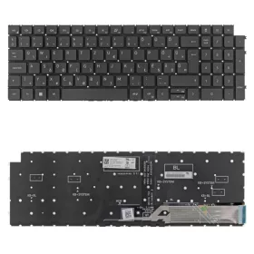   YNWNC gyári új, magyar fekete háttérvilágításos laptop billentyűzet, keret nélkül
