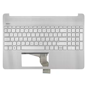   M17185-211 gyári új, magyar háttérvilágításos ezüst laptop billentyűzet + ezüst felső fedél