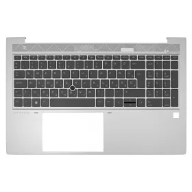   M07491-211 gyári új magyar fekete, háttérvilágításos laptop billentyűzet + ezüst felső fedél