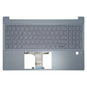   M08918-001 gyári új angol (US) háttérvilágításos laptop billentyűzet + kék felső fedél (ujjlenyomat olvasó)